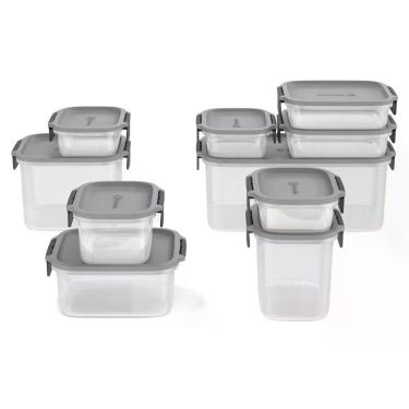Imagem de Potes Herméticos de Plástico Electrolux Cinza 10 Unidades Empilháveis Modulares
