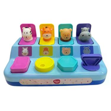 Imagem de Brinquedo Interativo SL50080 com Animais Saltarines Pop-Up Estimulante Amarelo Yes Toys 17CM