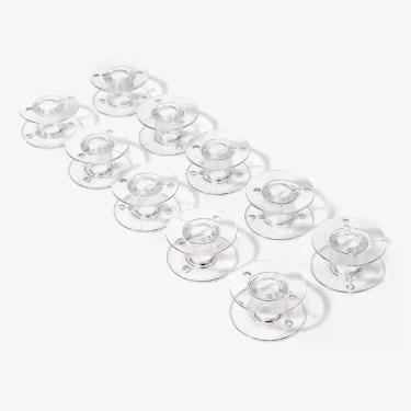 Imagem de 10 Bobinas Carretilha Alta Plástica Para Máquina Singer Facilita 4411 