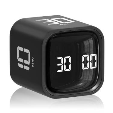 Imagem de Temporizador Cubo Pomodoro, Temporizador de produtividade de mesa 5/10/30/60 minutos e contagem regressiva personalizada, temporizador visual ajustável e silencioso, ferramenta de TDAH, giratória
