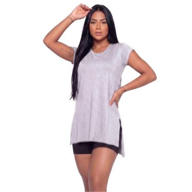 Imagem de Blusa Ju Fitness Sobre Legging Lisa Vekyo Tapa Bumbum Roupa Para Acade