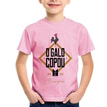 Imagem de Camiseta Infantil O Galo Copou! - Foca na Moda, Rosa bebê, 2