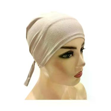 Imagem de Hijab Turbante De Algodão Liso Para Mulheres, Com Amarração Nas Costas