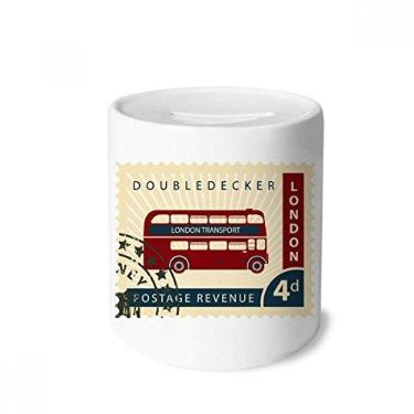 Imagem de Carimbo London Doubledecker Inglaterra Grã-Bretanha, Reino Unido, caixa de moedas de cerâmica presente de cofrinho