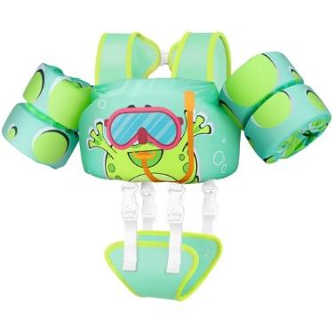 Imagem de Vvinca Suéter infantil de 13 a 13 a 29 kg, boias de piscina para crianças | Colete de natação infantil para bebês meninos e meninas com alça ajustável na virilha e ombro para crianças de 1 a 3 a 10