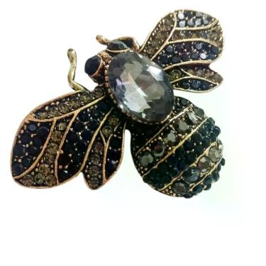 Imagem de Broche Feminino Abelha Flor Insetos Zircônia Luxo - Lika Bijuterias, D