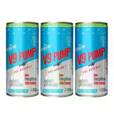 Imagem de Kit 3 V9 Pump Pre Treino Drink Zero Kcal Energia Foco Shark Pro - SHAR