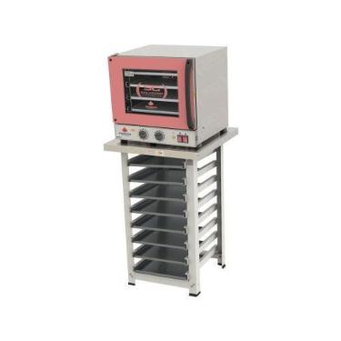Imagem de KIT - Forno Turbo Elétrico Fast Oven PRP-004 220V Rosa + Bancada MES-0