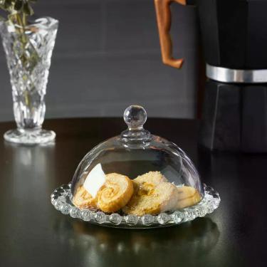 Imagem de Mini Prato para Doce com Tampa Pearl Wolff 14x10cm Cristal Ecológico