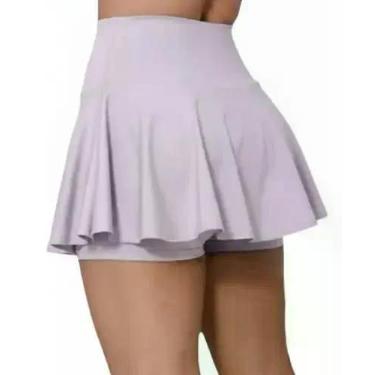 Imagem de Saia Short Academia Rodado Suplex Fitness Estilo Bailarina Lilás M (40