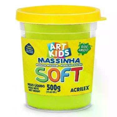 Imagem de Massinha para Modelar Escolar Soft - 500g - Acrilex - AMARELO LIMAO