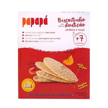 Imagem de Papapá, Biscoitinho para Fase de Dentição, Sabor Abóbora & Maçã, 36g, Sem Corantes, Sem Conservantes Artificiais