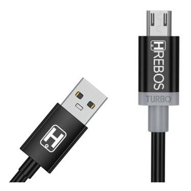 Imagem de Cabo Carregador Micro Usb Turbo Comp/ Samsung S7 Edge A9 M10 - HREBOS