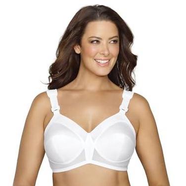 Imagem de Exquisite Form Sutiã de cobertura total sem fio totalmente original 5100532 com fecho traseiro, Branco, 48C