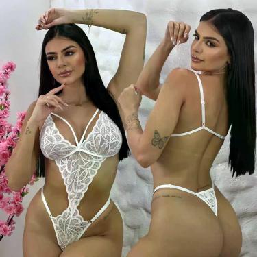Imagem de Body Feminino Lingerie Sensual Sexy Sedutora Rendado Sem Bojo Blogueir