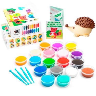 Imagem de Argila Mágica Massinha Modelar Infantil Yoclay Box 18 Cores