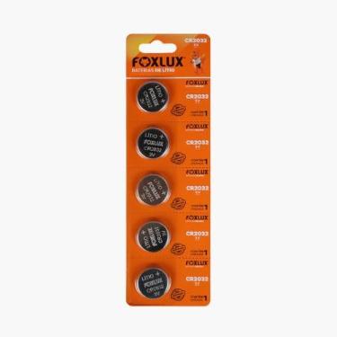 Imagem de Pilha Bateria CR2032 3V Moeda Foxlux Lítio Balanças Relógios Controles Kit com 5
