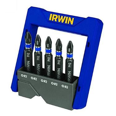 Imagem de IRWIN Conjunto de Pontas de Impacto para Parafusadeira Power Bit Fenda Cruzada PH2 de 5 Peças 1865325