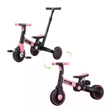 Imagem de Triciclo Infantil Com Empurrador 4x1 Bicicleta Equilíbrio Led Triking