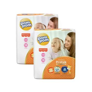 Imagem de Fralda Pompom Derma Protek Tam XXG- ATACADO BARATO - Kit com 36 Unidad