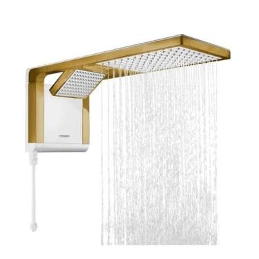 Imagem de Chuveiro Lorenzetti Acqua Duo Branco Matte Gold 7800W 220V