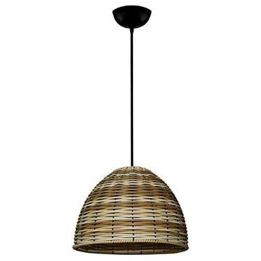 Imagem de Lustre Luminária Pendente de Junco - Modelo Meia Bola (Pinus)