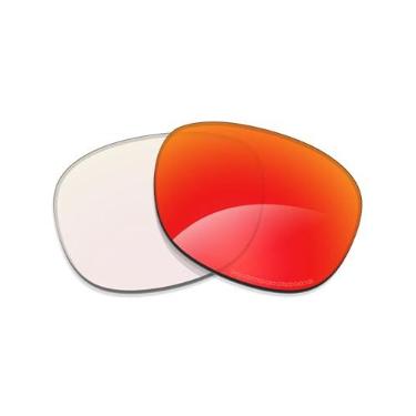 Imagem de Alphax Lentes de reposição adaptáveis fotocromáticas espelhadas não polarizadas vermelhas para óculos de sol Ray Ban RB2180 49 mm