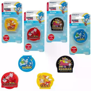 Imagem de Borracha Escolar Leo & Leo Sonic The Hedgehog Blister 1 Unidade Personagens Estampas Sortidos