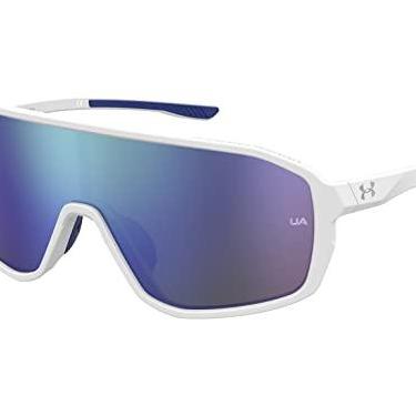 Imagem de Under Armour Óculos de sol masculinos Gameday/G Shield, Branco fosco, 99mm, 1mm