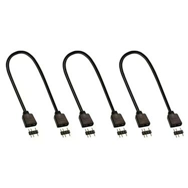 Imagem de Kit 3 Cabo Extensor Argb 3 Pinos 5v 30cm Cooler Fan Fita Led - PC Mast