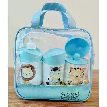 Imagem de Kit Higiene Bebê Bolsa Maternidade menino Azul Safari - Dóia Kids, Leã
