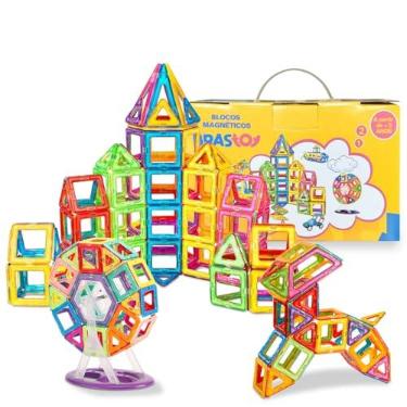 Imagem de Brastoy Blocos de Montar Magnéticos Construção Infantil Brinquedo Educativo (120 Peças Roda-gigante)
