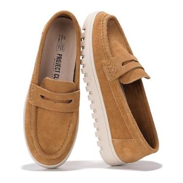 Imagem de Project Cloud Mocassins Femininos De Couro Legítimo - Sapatos De Trabalho Antiderrapantes Calçados Femininos Com Palmilha De Espuma De Memória - Sapatos Leves E Flexíveis Para Todas As Estações (Fil