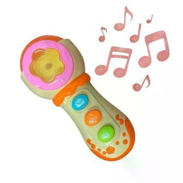 Imagem de Brinquedo Mini Microfone Musical Infantil com Luzes Coloridas e Sons Animados First Bikes
