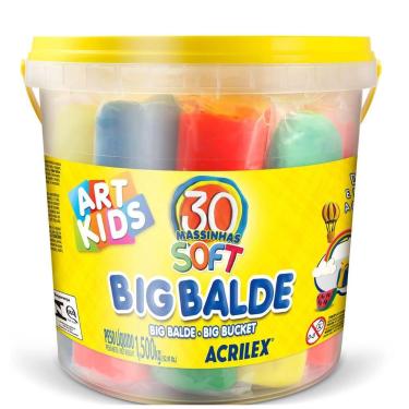 Imagem de Massinha de Modelar Acrilex Big Balde Infantil 1.5kg