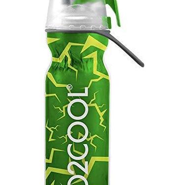 Imagem de O2COOL Garrafa de água de nebulização Mist 'N Sip 2 em 1 com função de névoa e gole sem vazamento, bico superior, reutilizável - 590 ml (verde rachado)