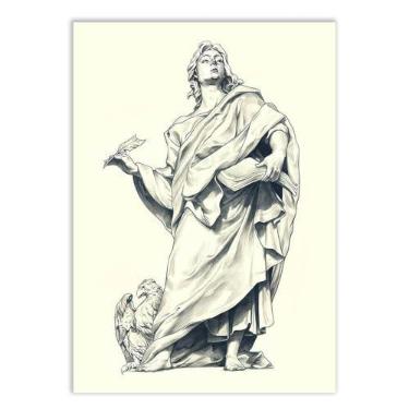 Imagem de Placa Decorativa São João Apóstolo O Evangelista Decoração Poster Quarto Sala