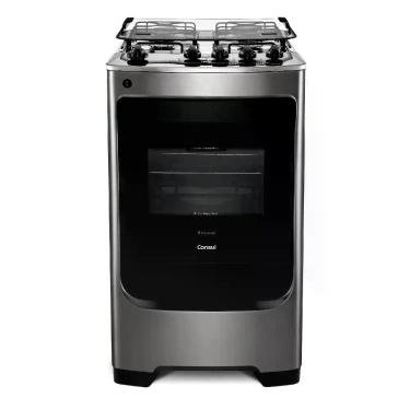 Imagem de Fogão Piso 4 Bocas Gás Consul CFO4NAR Vidro Temperado Automático Inox Bivolt