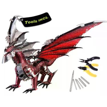 Imagem de Kit de construção de modelos de metal 3D Piececool Black Dragon King