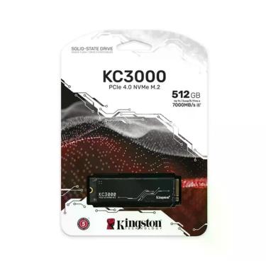 Imagem de SSD NVMe M.2 Kingston KC3000 512GB PCIe 4.0 Ultra Rápido 7000MB/s Dese