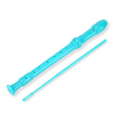 Imagem de Flauta de 8 furos para estudantes, gravador de soprano descantante, instrumentos abs, tubo de palheta com barra de limpeza para crianças e adultos (verde) instrumento gravador descant para crianças