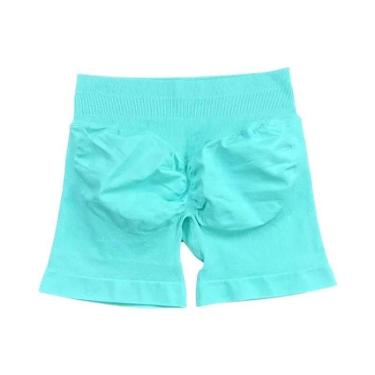 Imagem de Shorts De Yoga E Corrida Femininos De Cintura Alta Sem Costura, Elásti