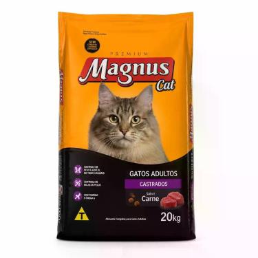 Imagem de Ração Magnus Cat Premium Gatos Adultos Castrados Sabor Carne 20kg - GE
