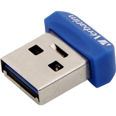 Imagem de Verbatim Pen Drive de 64 GB Store 'n' Stay Nano USB 3.2 Gen 1 sem rasgos de perfil baixo com proteção antimicrobiana do produto Microban - Azul 98711