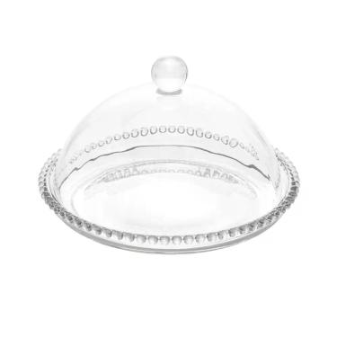 Imagem de Queijeira Cristal Clear Bolinha c/Tampa Transparente 20x12cm - Wolff
