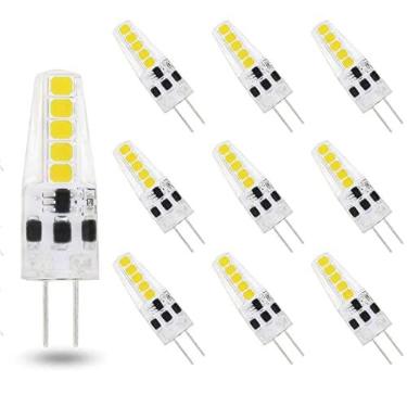 Imagem de Lâmpada de LED G4 com base de dois pinos AC 12V 24V G4 lâmpada LED 2W 20W halogênio substituição 6000K branco quente à prova de poeira à prova de choque (lâmpada LED G4 6000K 10leds)