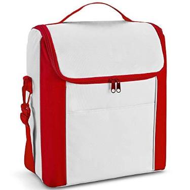 Imagem de Bolsa Térmica 12 Litros Spazio TopGet Branco e Vermelho