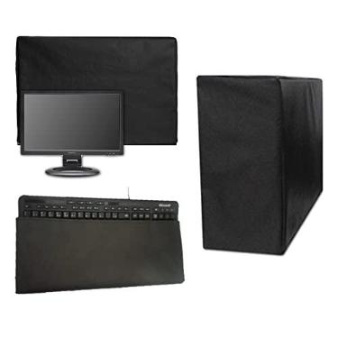Imagem de Capa para Coputador Cpu Teclado e Monitor 20 Preta Impermeável