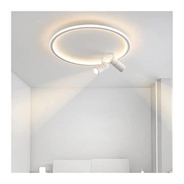 Imagem de Lustre moderno LED Lustres Decoração para casa Compatível com Quarto Estudo Showroom infantil Sala de estar Holofotes internos Lâmpadas Lustre Luminárias (Cor: Redondo 40cm Preto