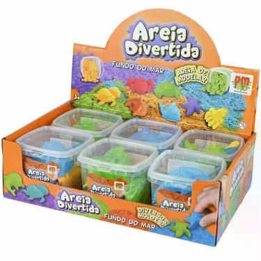 Imagem de Areia de Modelar Areia Divertida Fundo do Mar para Criar Figuras com Moldes 3D Educativa DM Toys
